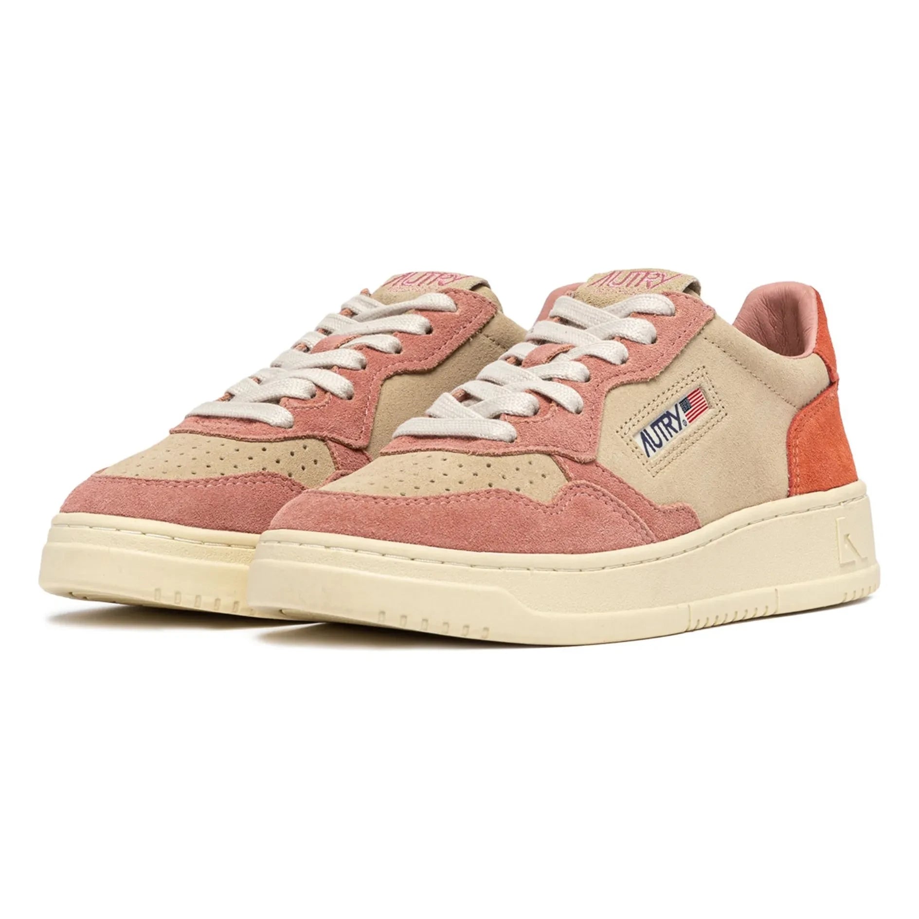 Autry - Medalist Low Tricolor Süet Sneaker | Turuncu