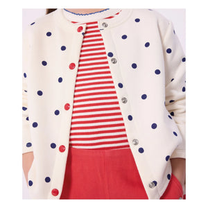 Petit Bateau - Molton Puantiyeli Hırka | Ekru