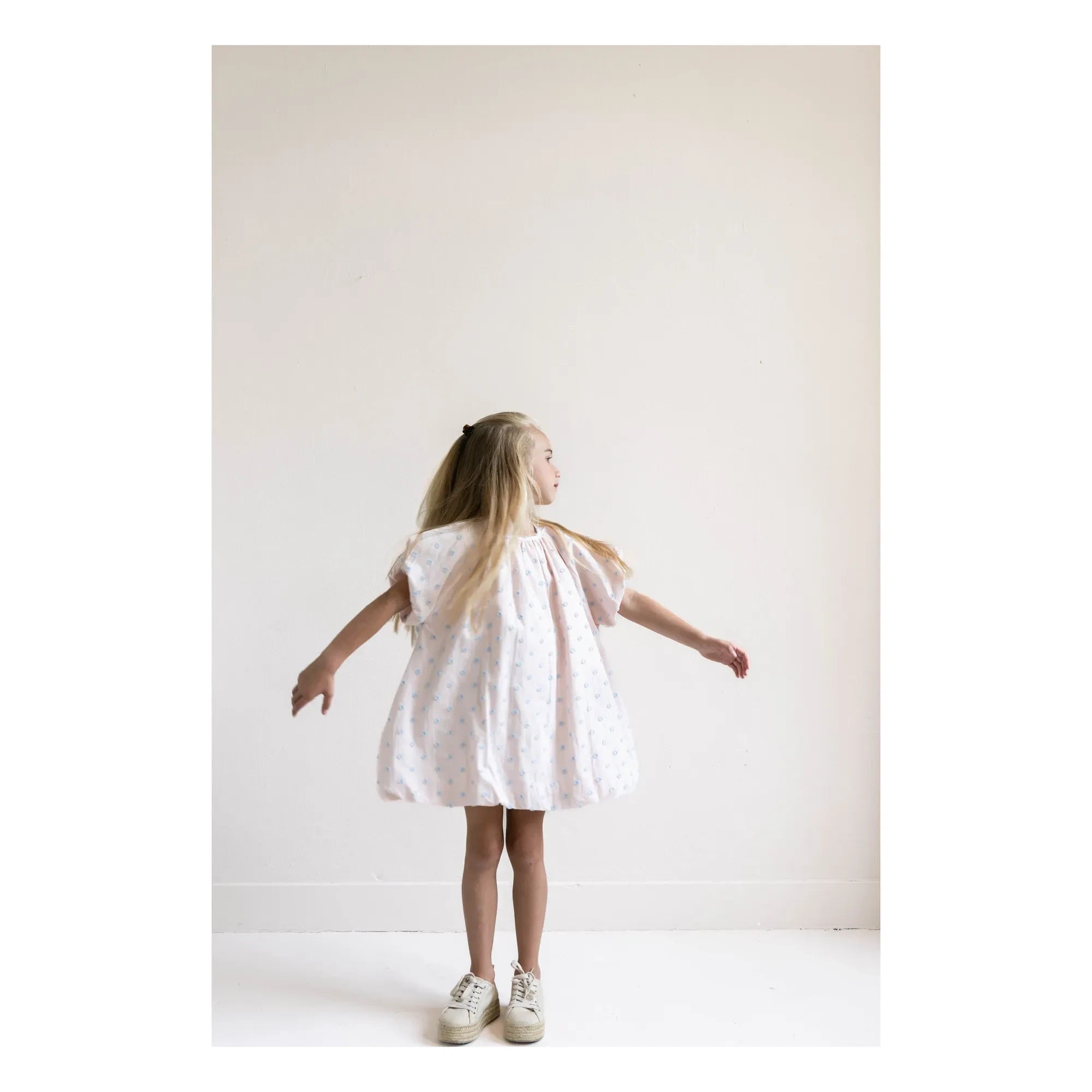 Jenest - Bella Pois Coton Bio Ballonkleid | Hellrosa