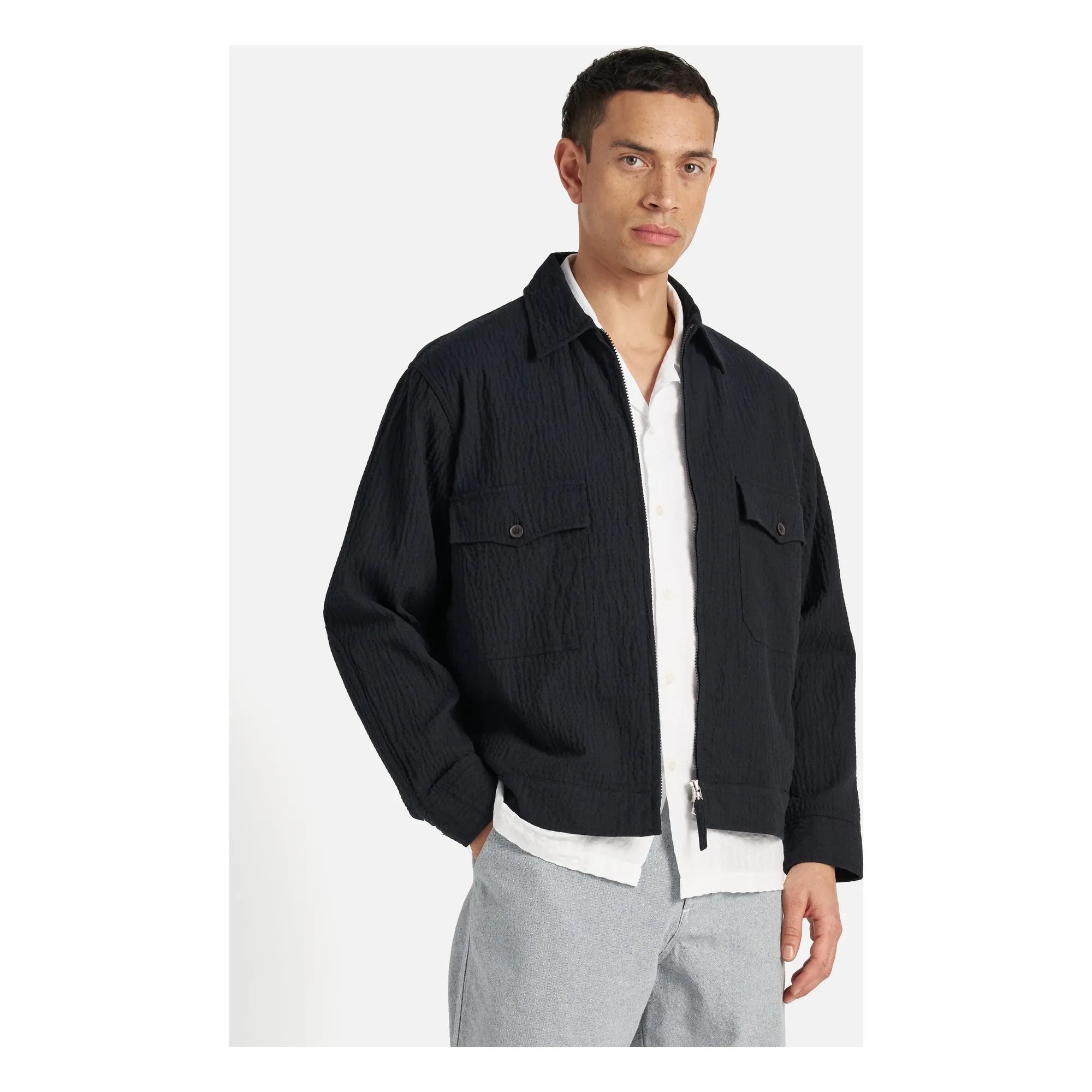 Universal Works - E130 Ospina Jacke aus recycelter Baumwolle | Navy