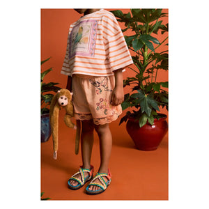 Maison Mangostan – Gestreiftes Crop-T-Shirt | Orange