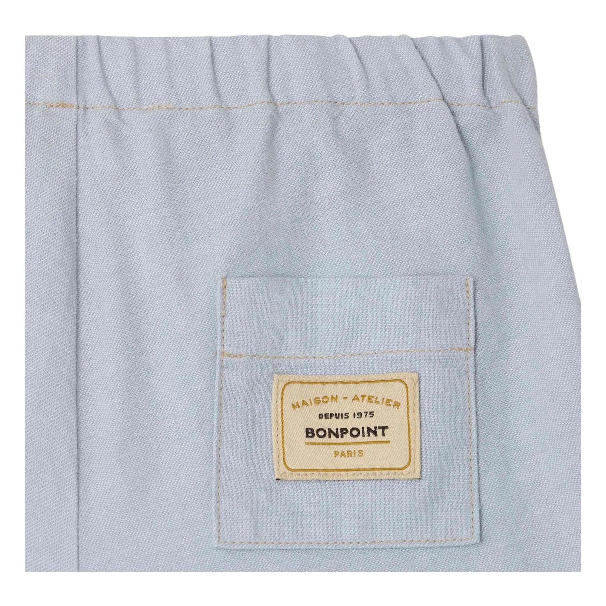 Bonpoint - Ecady organic cotton leg shorts | Light blue