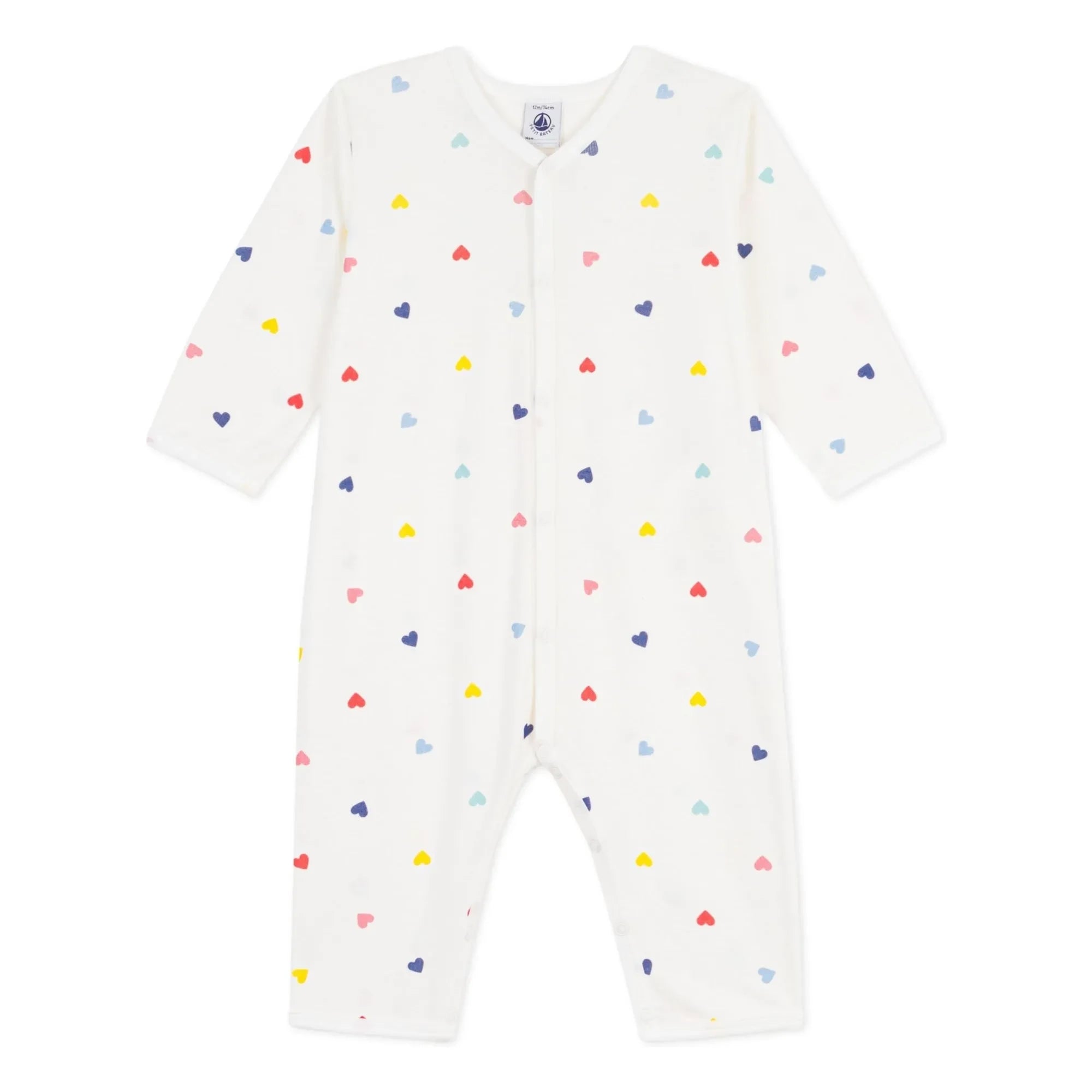 Petit Bateau - Sleep Well Hearts Pijama | Beyaz
