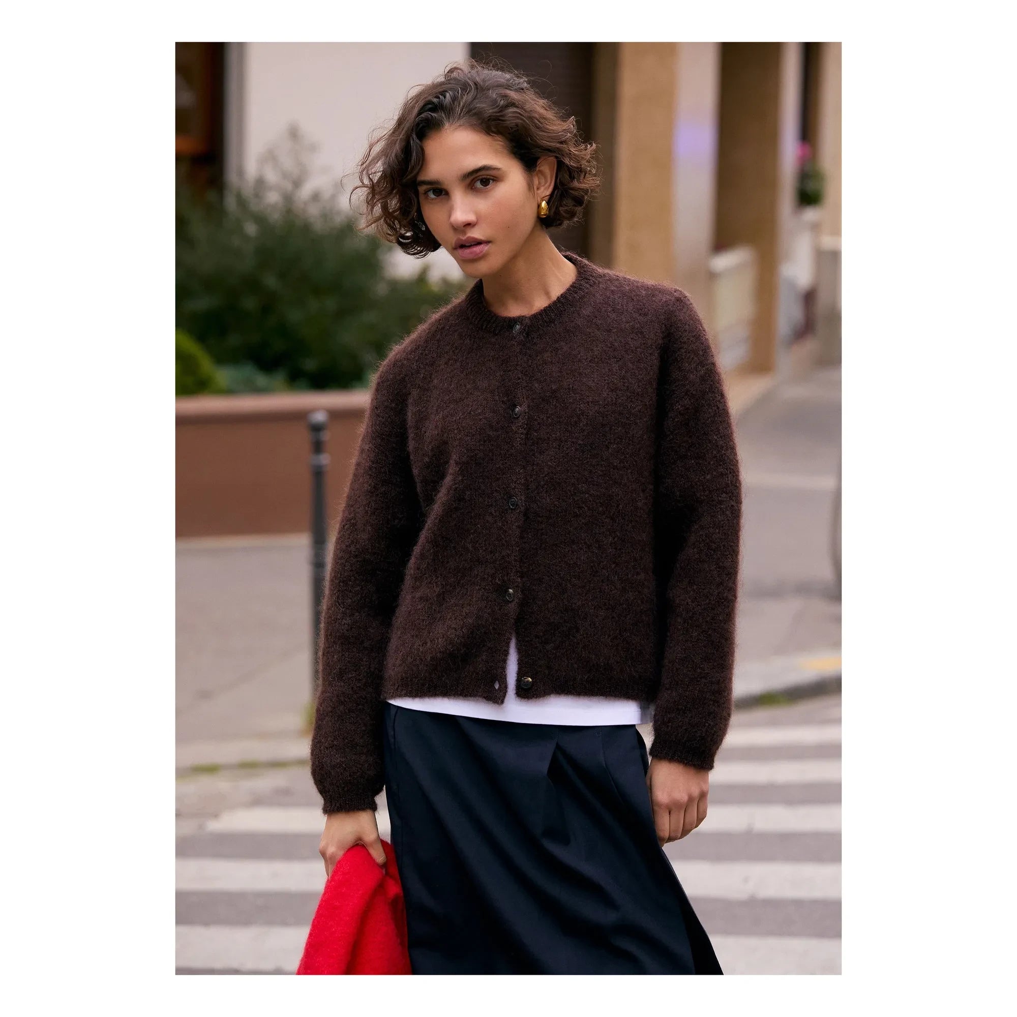 Surprise Paris - Olivia Süper Kid Mohair Hırka | Chocolate