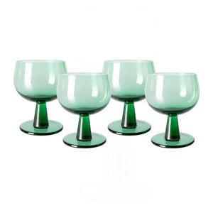 HKliving – Smaragdgrüne Gläser mit Griff – 4er Set | Grün