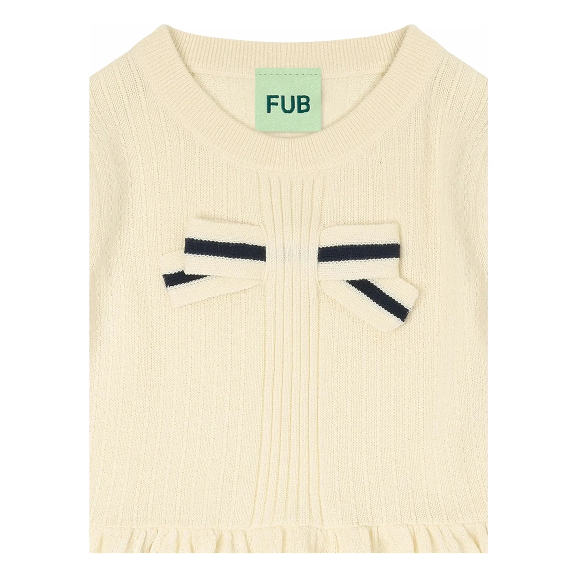 FUB - Bow T-Shirt Feinstrick Bio-Baumwolle | Ecru