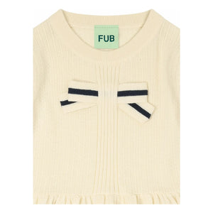 FUB - Bow T-Shirt Feinstrick Bio-Baumwolle | Ecru