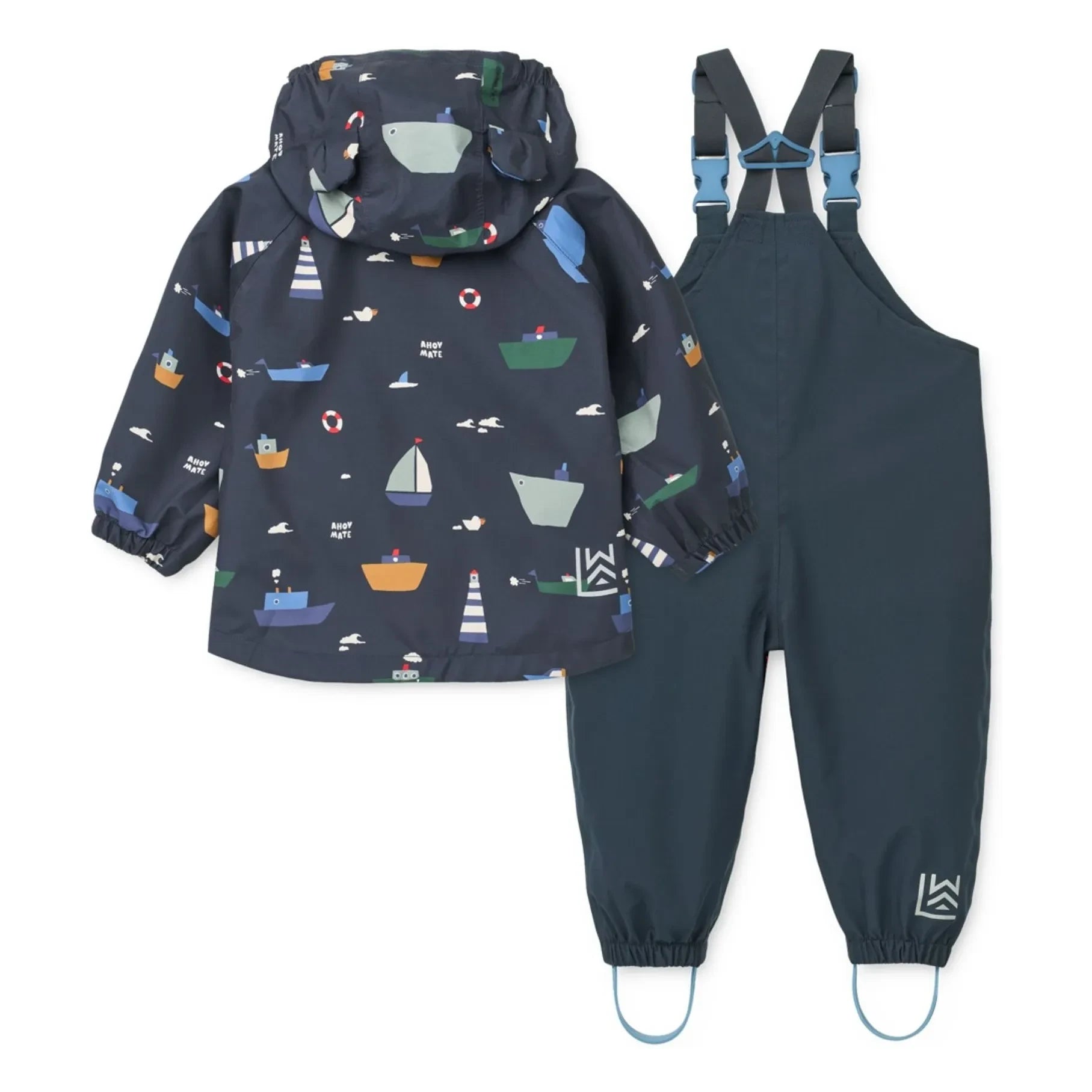Liewood - Manu Bateaux Recycled Fiber Rain Set | Navy Blue