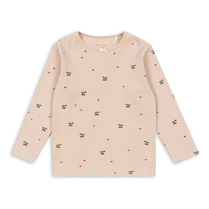 Konges Sløjd - Ella Cherries Organic Cotton Ribbed T-shirt | Dusty Pink