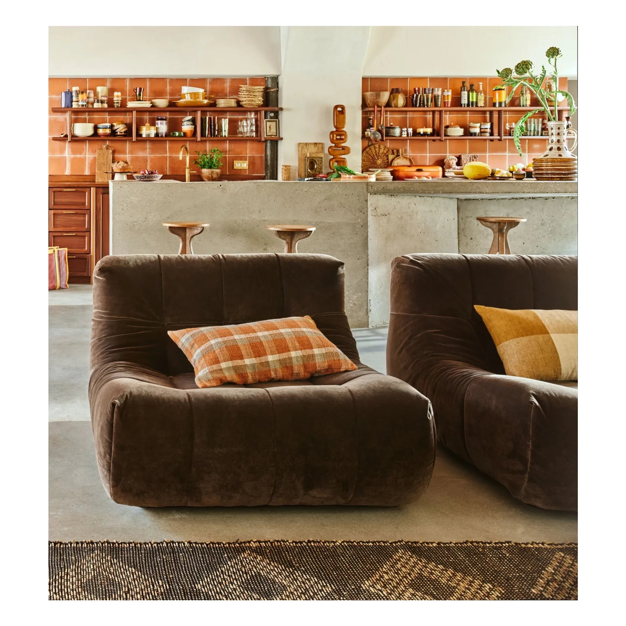 HKliving - Lazy Lounge Chair | Brown