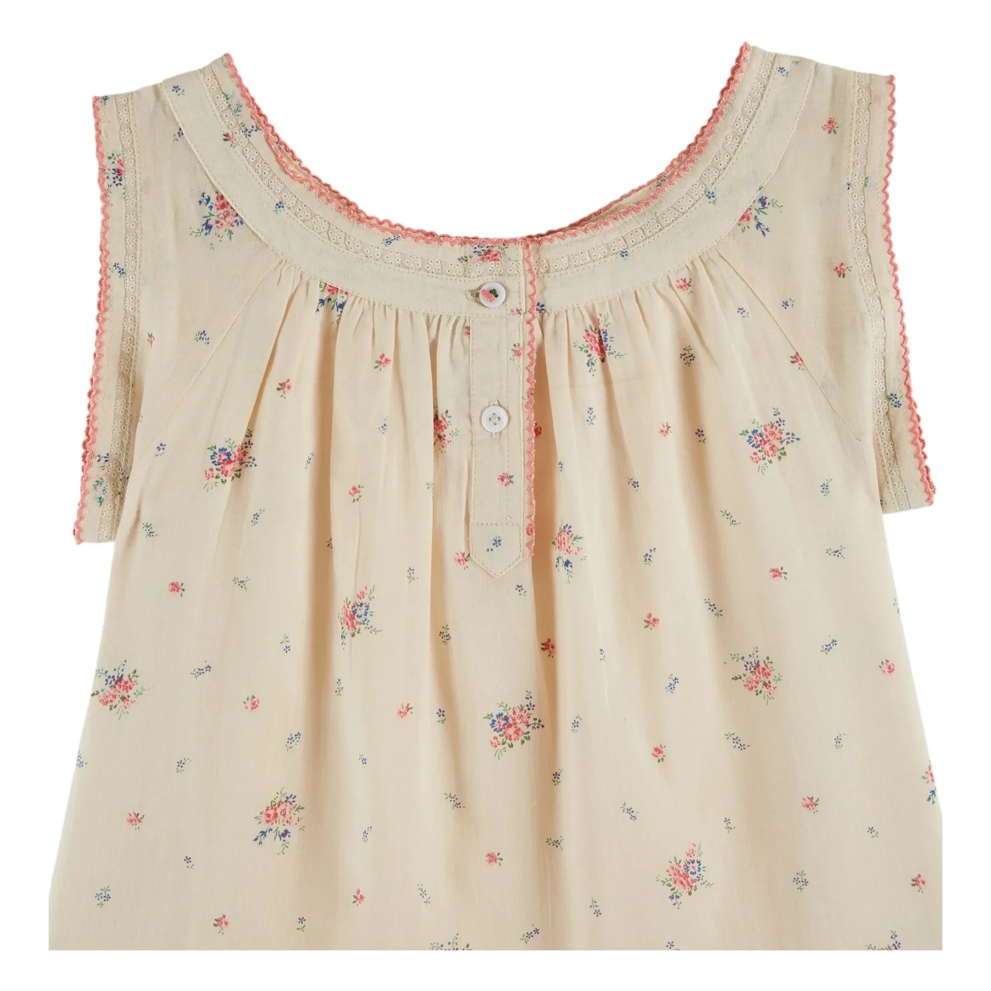 Emile et Ida - Organic Cotton Flower Dress | Cream