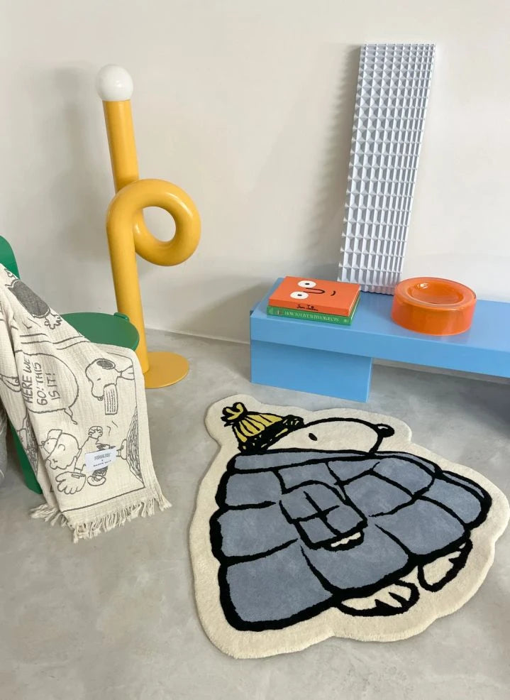 Maison Deux - Maison Deux x Peanuts | Beyaz Beyzbol Baskılı Pamuklu Throw