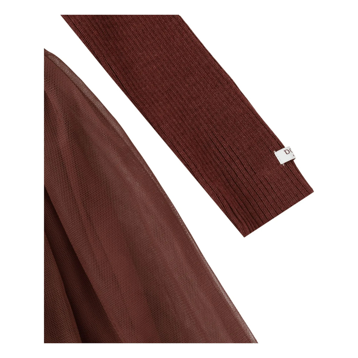 Donsje - Lotus Vestido de Doble Material | Chocolate