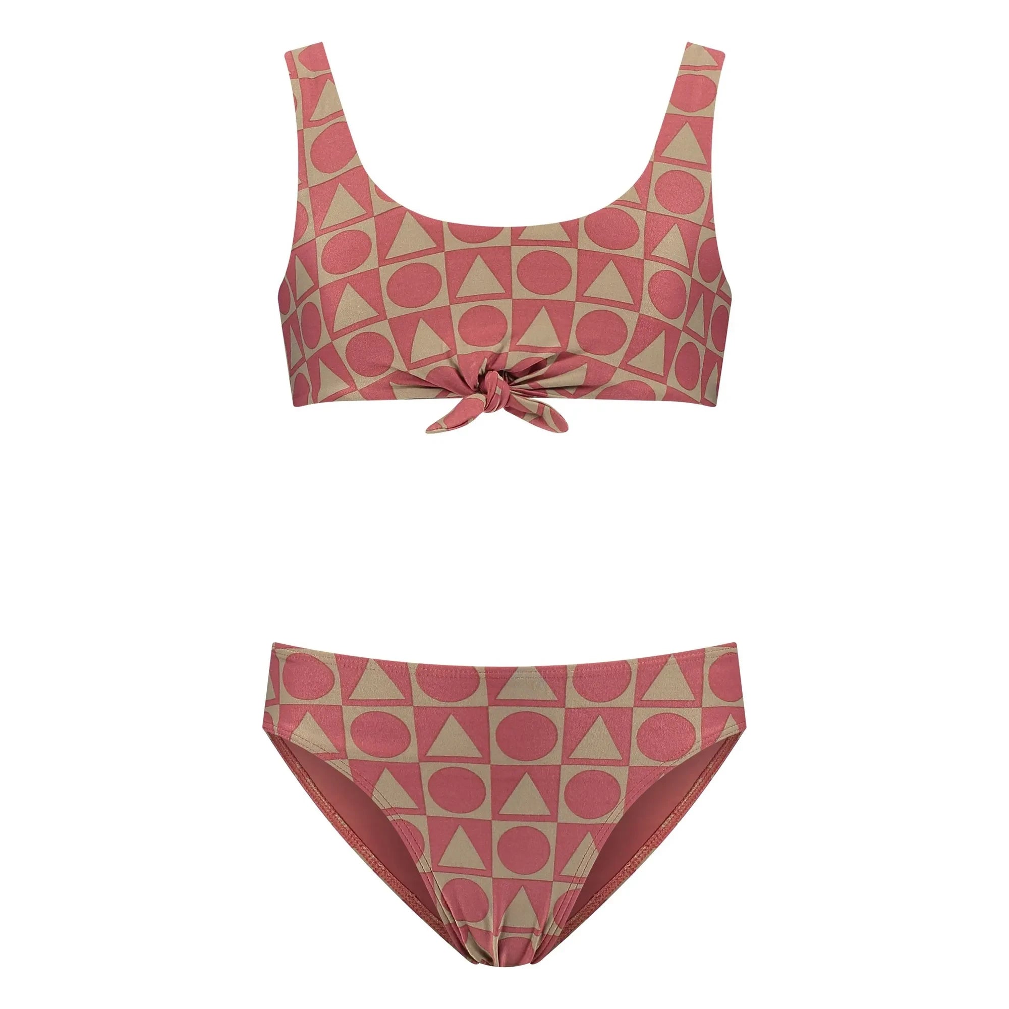 Beachlife - 2-Piece Swimsuit with Knot Pattern Made from Recycled Fibers | Burgundy