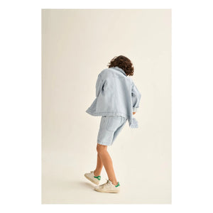 Cozmo - Denim Ridge Çizgili Overshirt | Açık Mavi