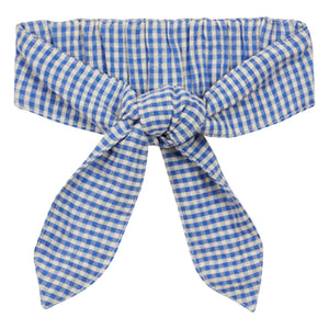 Arsène et Les Pipelettes - Seersucker Gingham Haarband | Blau