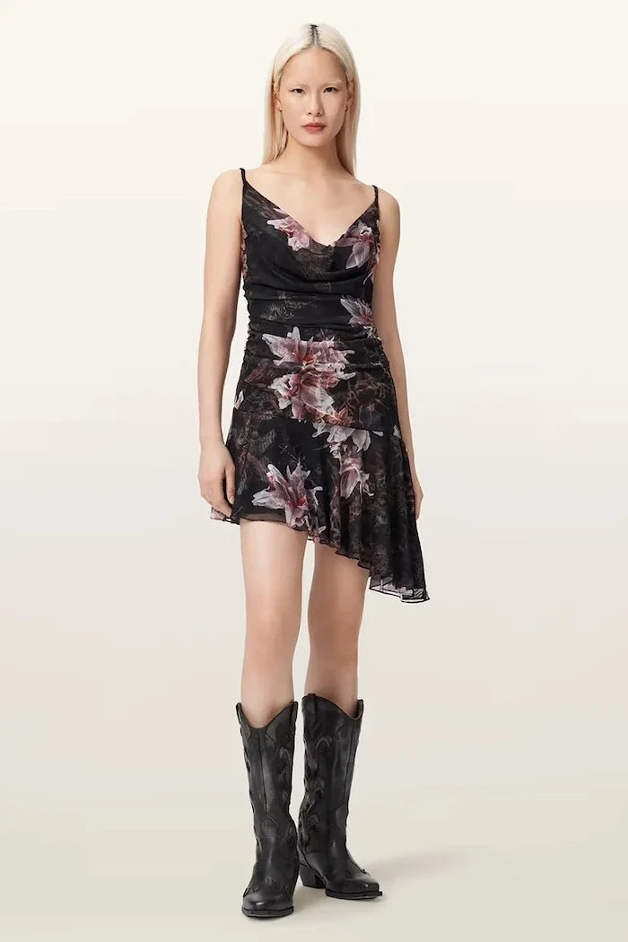 AllSaints asimetrik elbise BEA