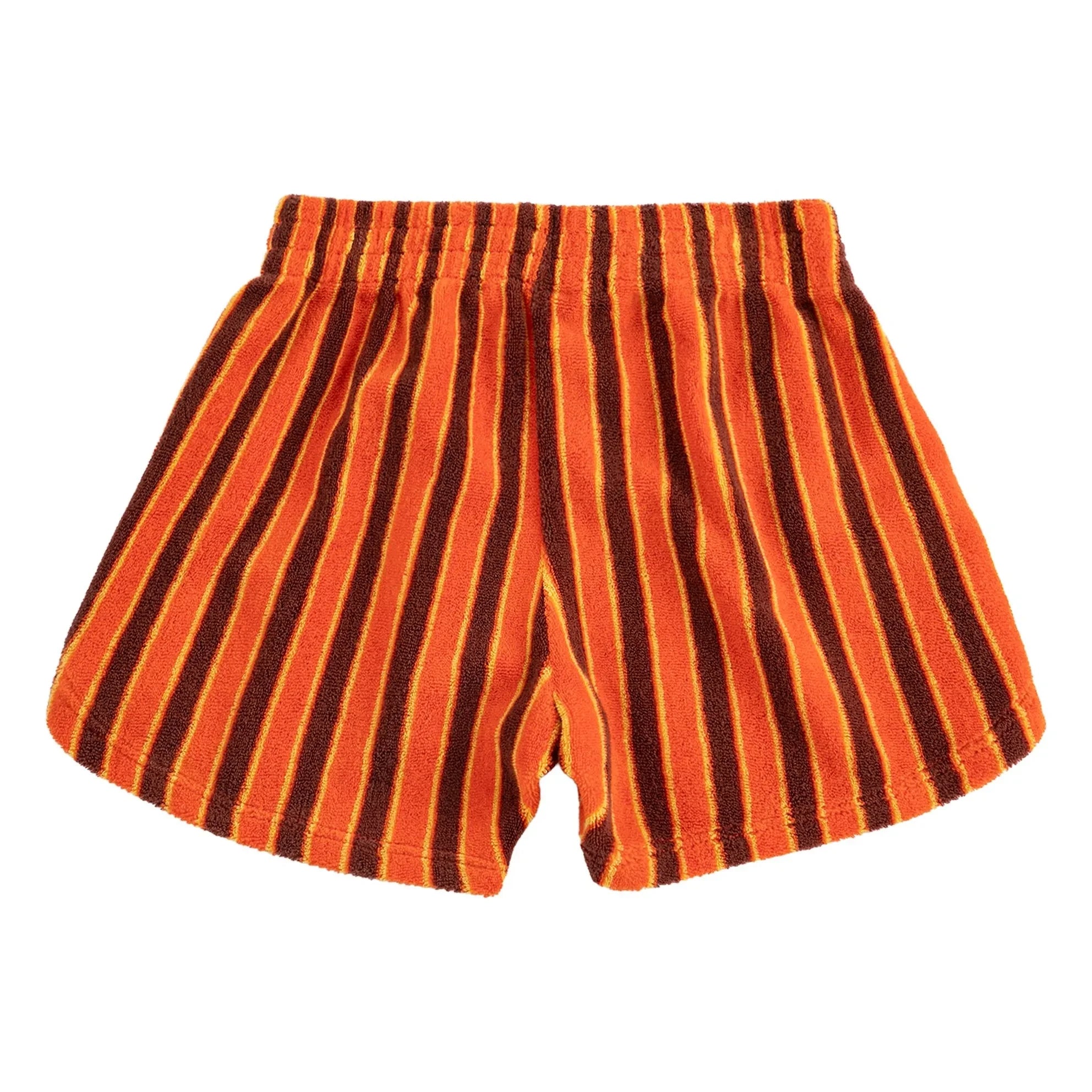Bobo Choses – Gestreifte Frottee-Shorts | Orange