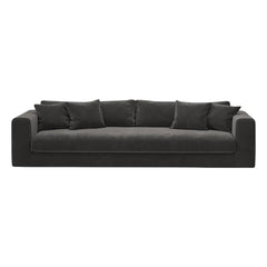 Panac Edition - Bellechasse kadife fırçalanmış 4 kişilik koltuk - 260 cm | Kömür grisi