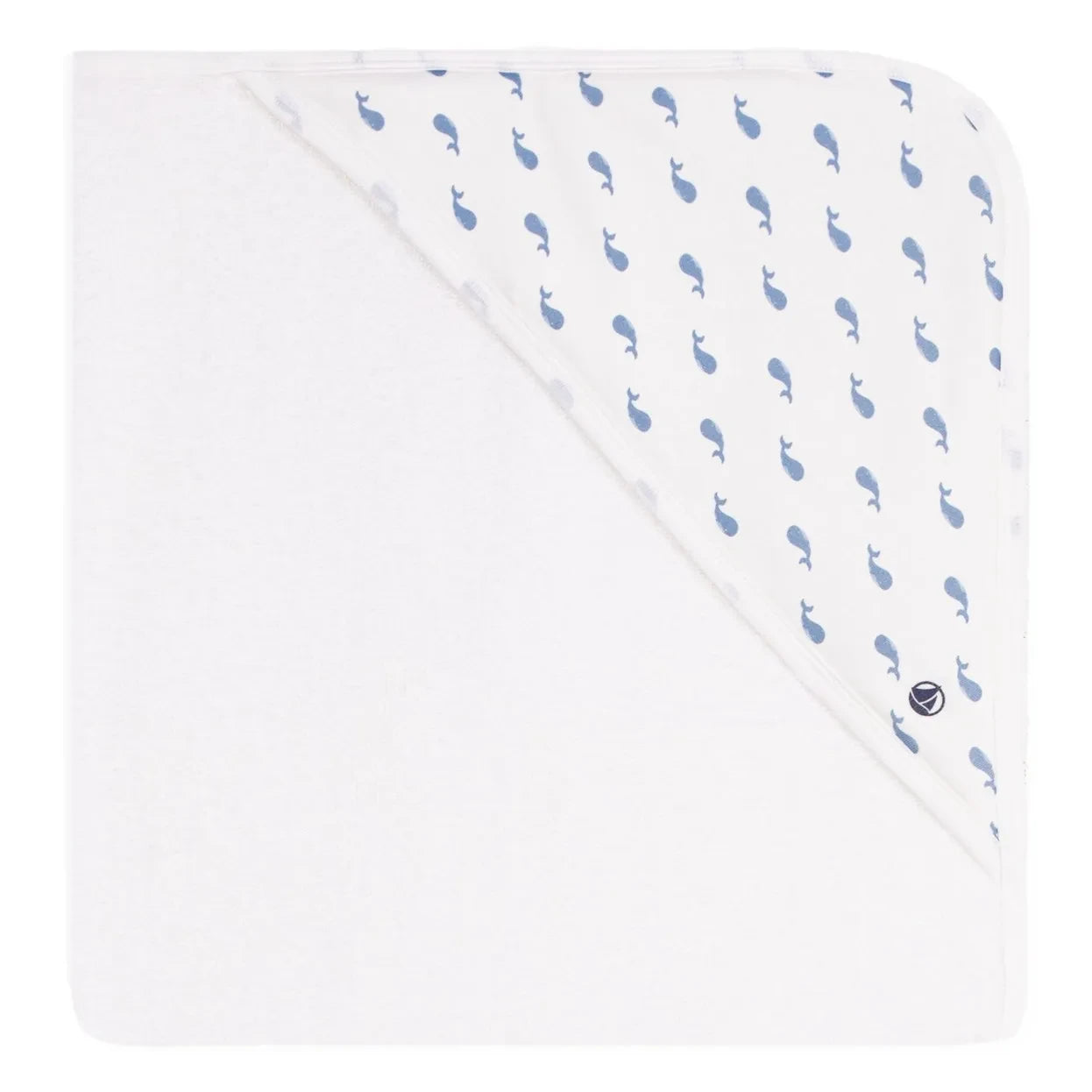 Petit Bateau - Balene Özel Pamuklu Banyo Pelerini | Beyaz