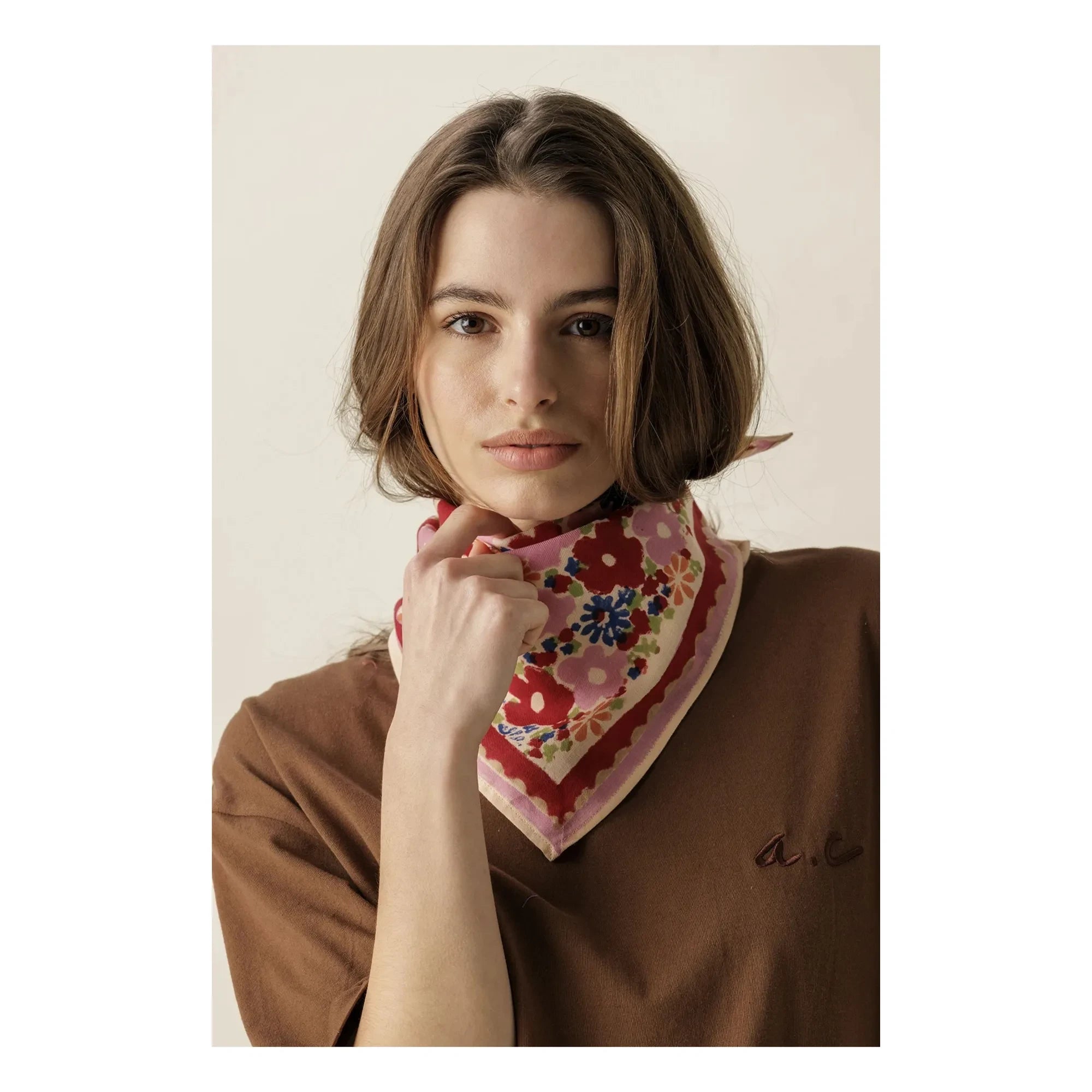Apaches - Manika Fleuri Küçük Fular | Pembe