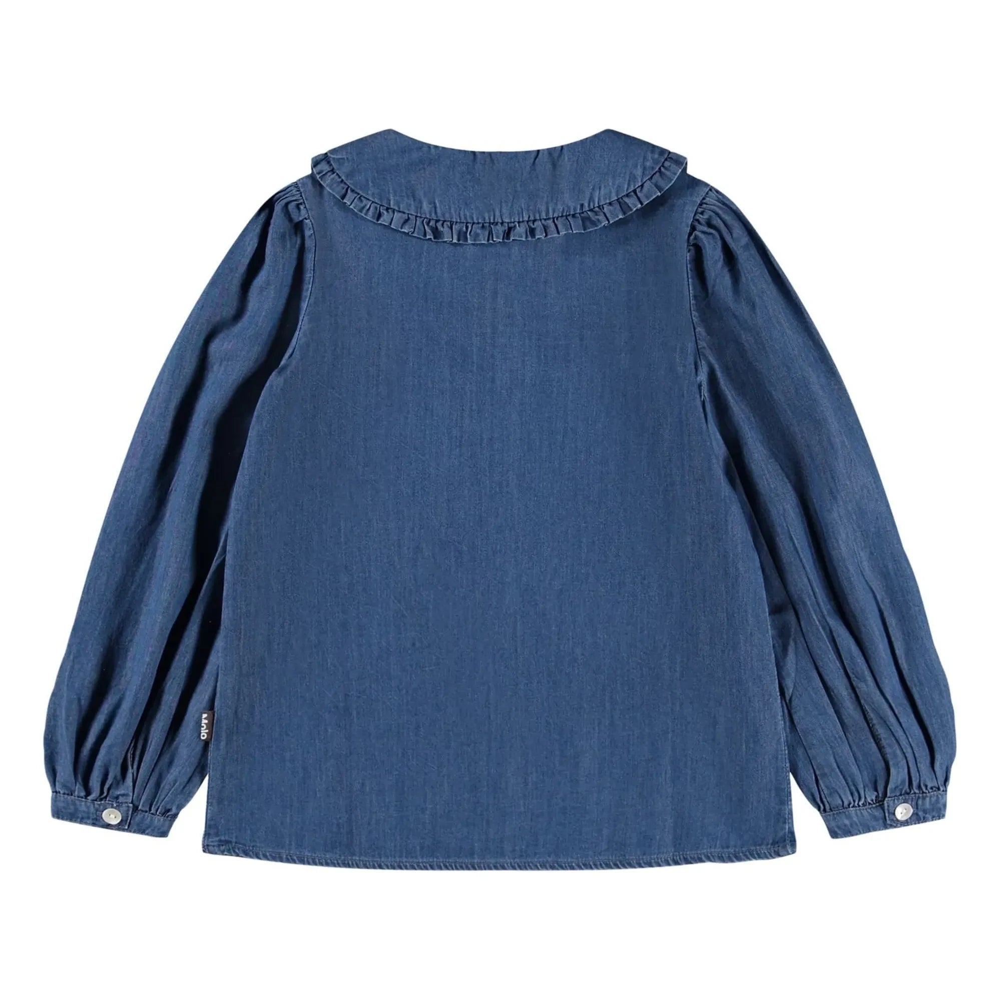 Molo - Robbin Denim Yakalı Bluz Organik Pamuk | Mavi