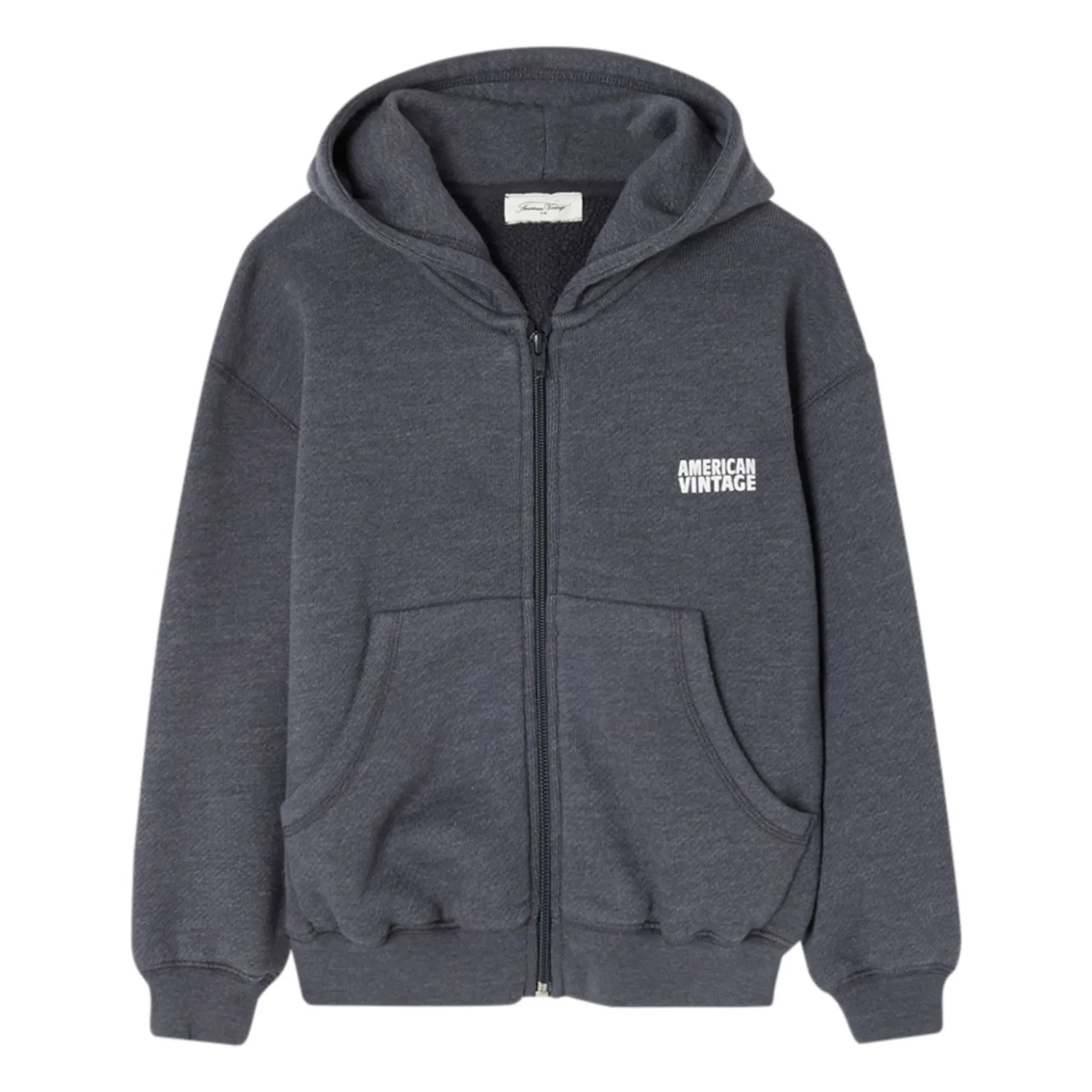 American Vintage - Doven Zip-Sweatshirt | Meliert Kohlegrau