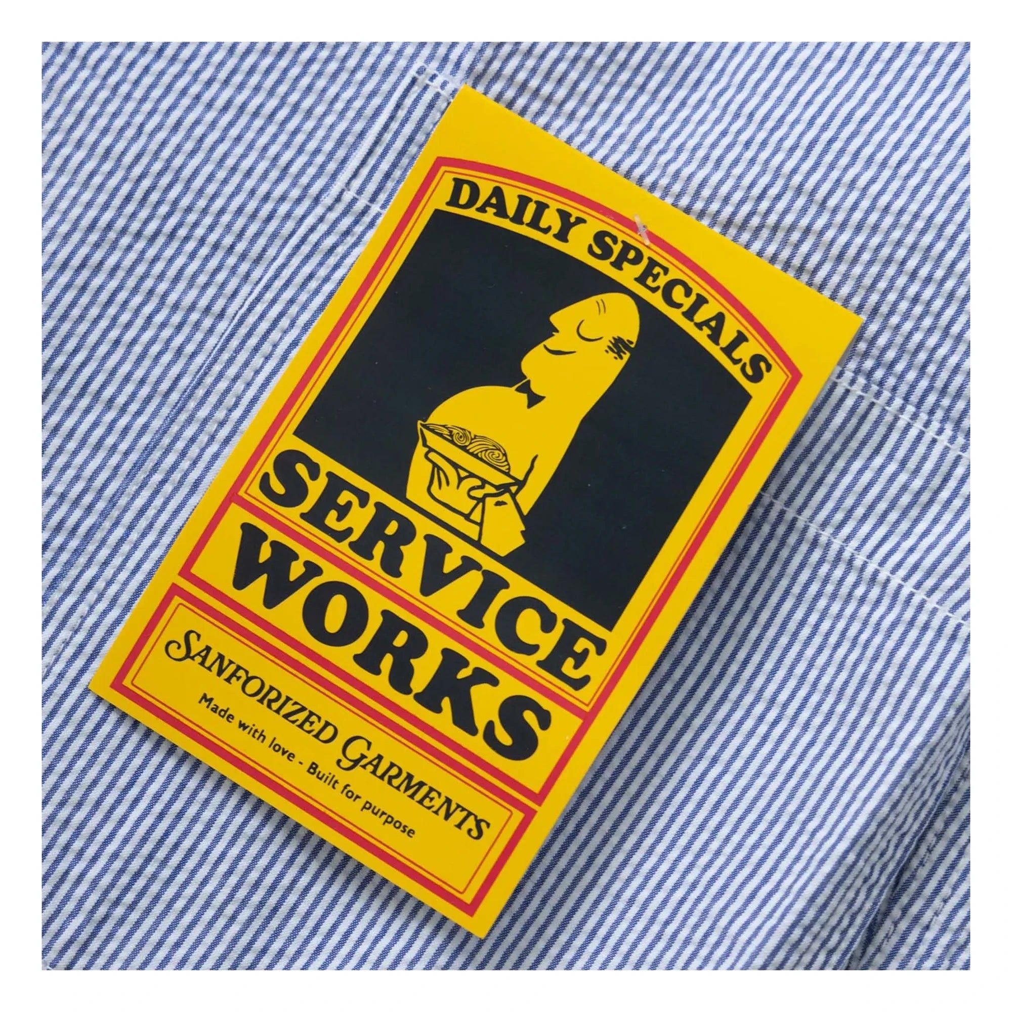 Service Works - Seersucker Gestreifte Jacke | Hellblau