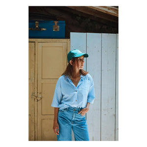 Poudre Organic - Caraway Striped Cotton Poplin Shirt | Blue