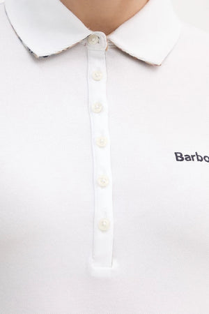 Barbour yaka detaylı kadın pamuklu elastan polo tişört