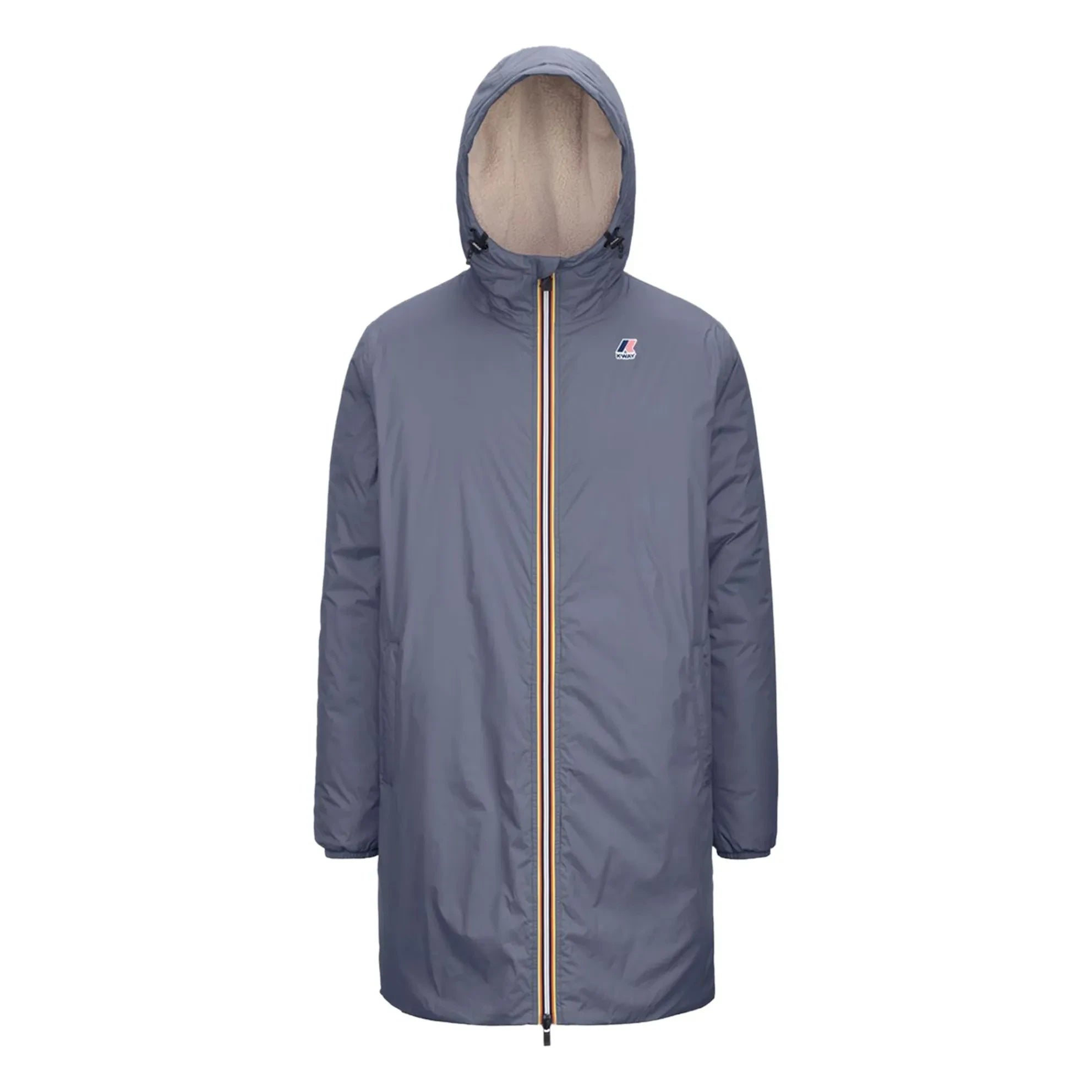 K-way - Le Vrai Eiffel Orsetto 3.0 Gefütterter wasserdichter Mantel | Grau-blau