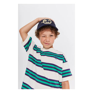 Wynken - Striped organic cotton T-shirt | Navy Blue