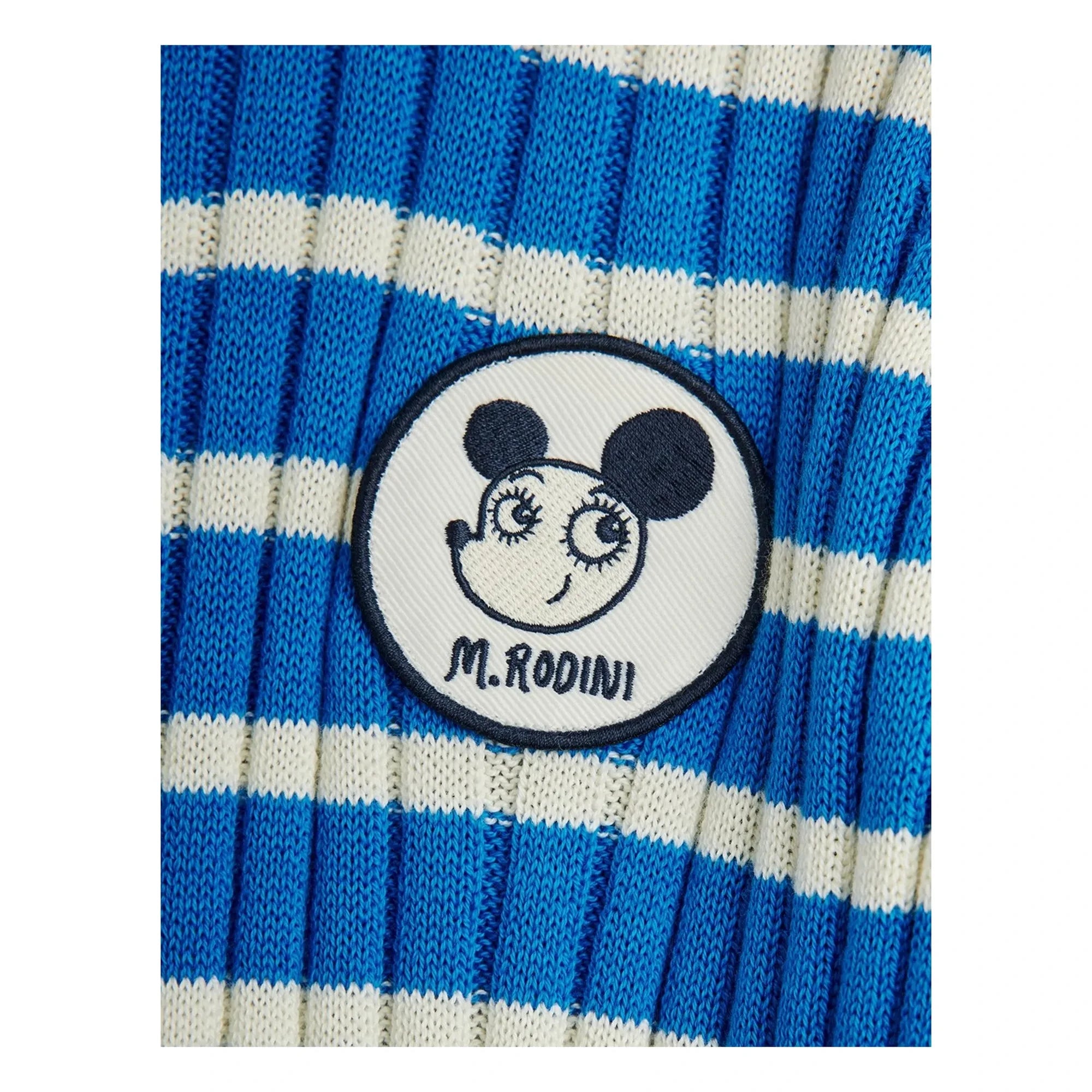 Mini Rodini - Gestreiftes Rippkleid aus Bio-Baumwolle | Blau