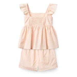 Copenhagen Colors - Organic Cotton Striped Summer Top and Shorts Set | Lychee Pink