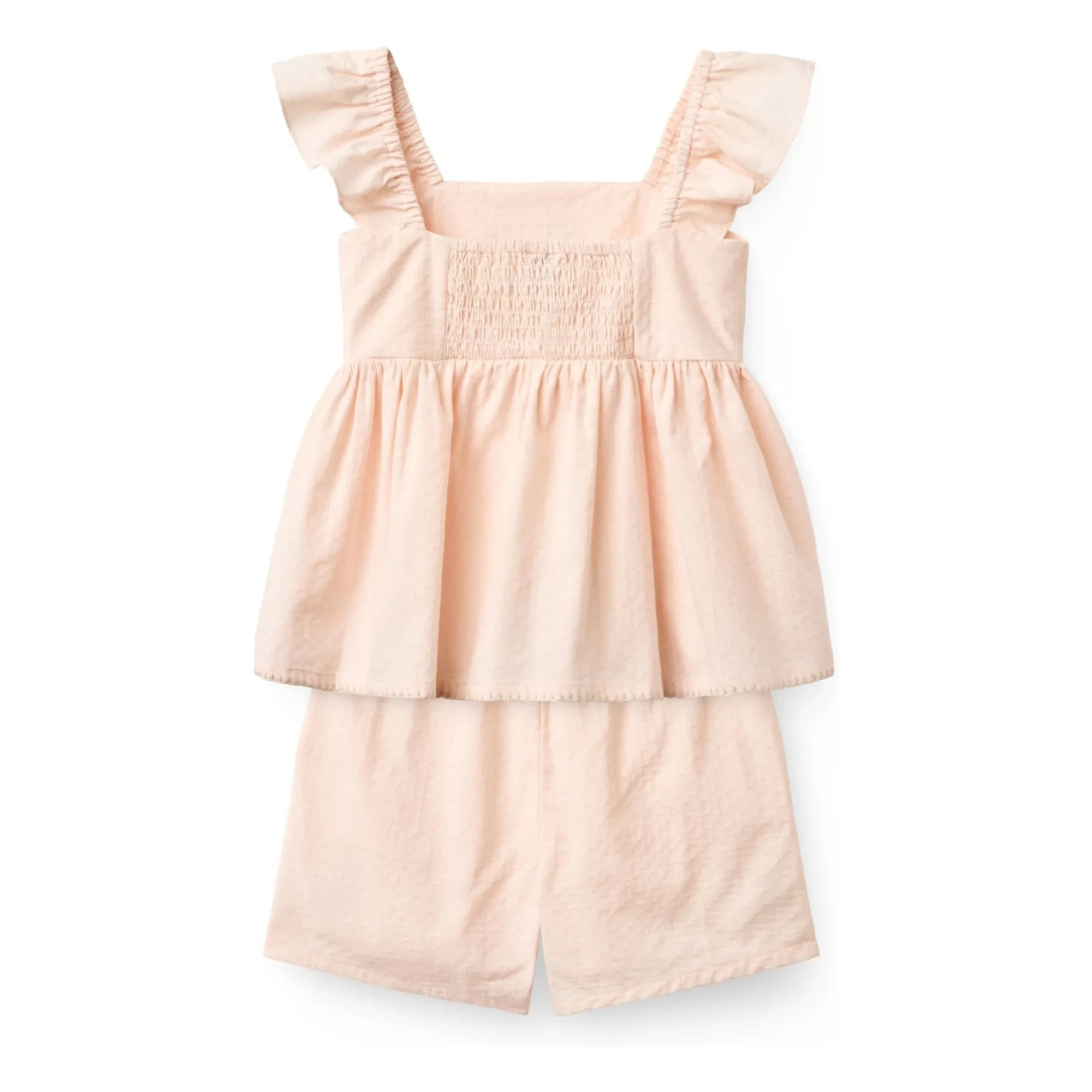 Copenhagen Colors - Organic Cotton Striped Summer Top and Shorts Set | Lychee Pink