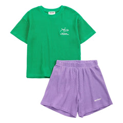 Bobo Choses - Krokodil-T-Shirt und Shorts aus Bio-Baumwolle | Grün
