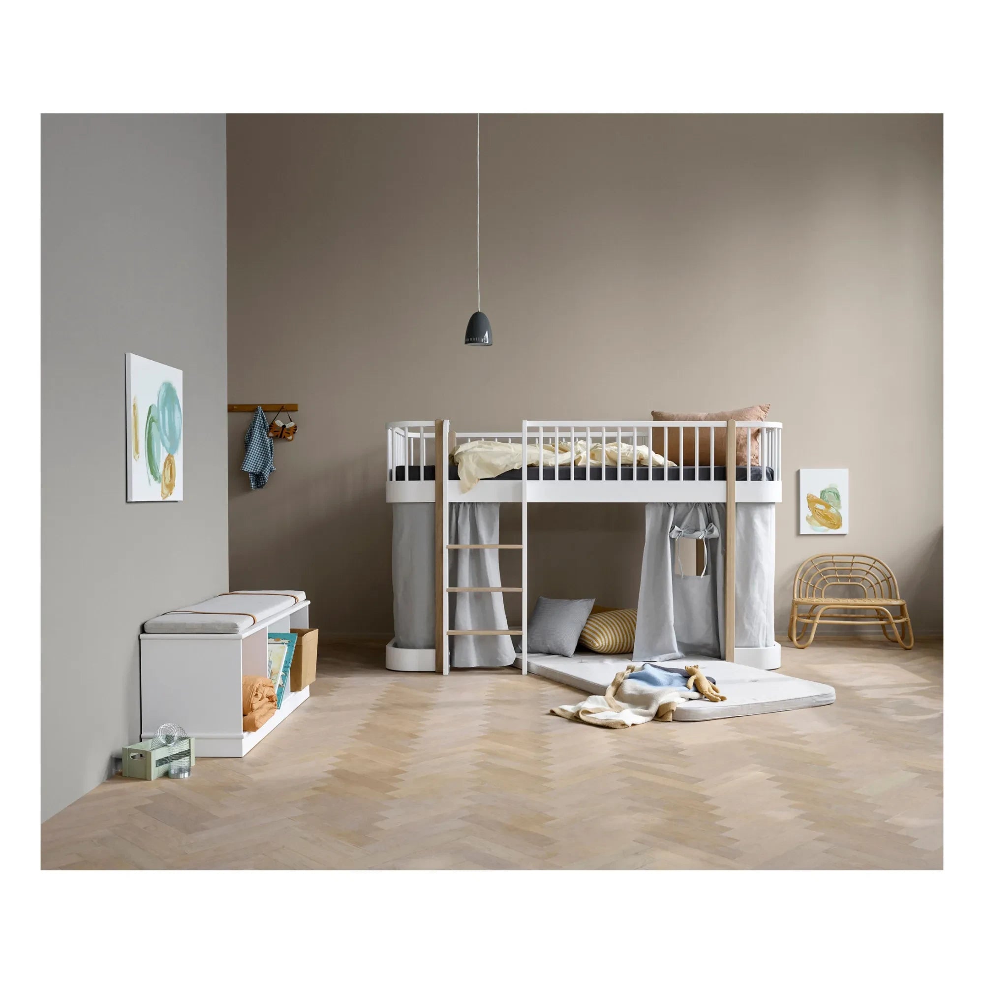 Oliver Furniture - Orijinal Ahşap Junior Yatak Dönüştürme Seti - 138 cm yüksekliğinde yüksek yatak için | Meşe