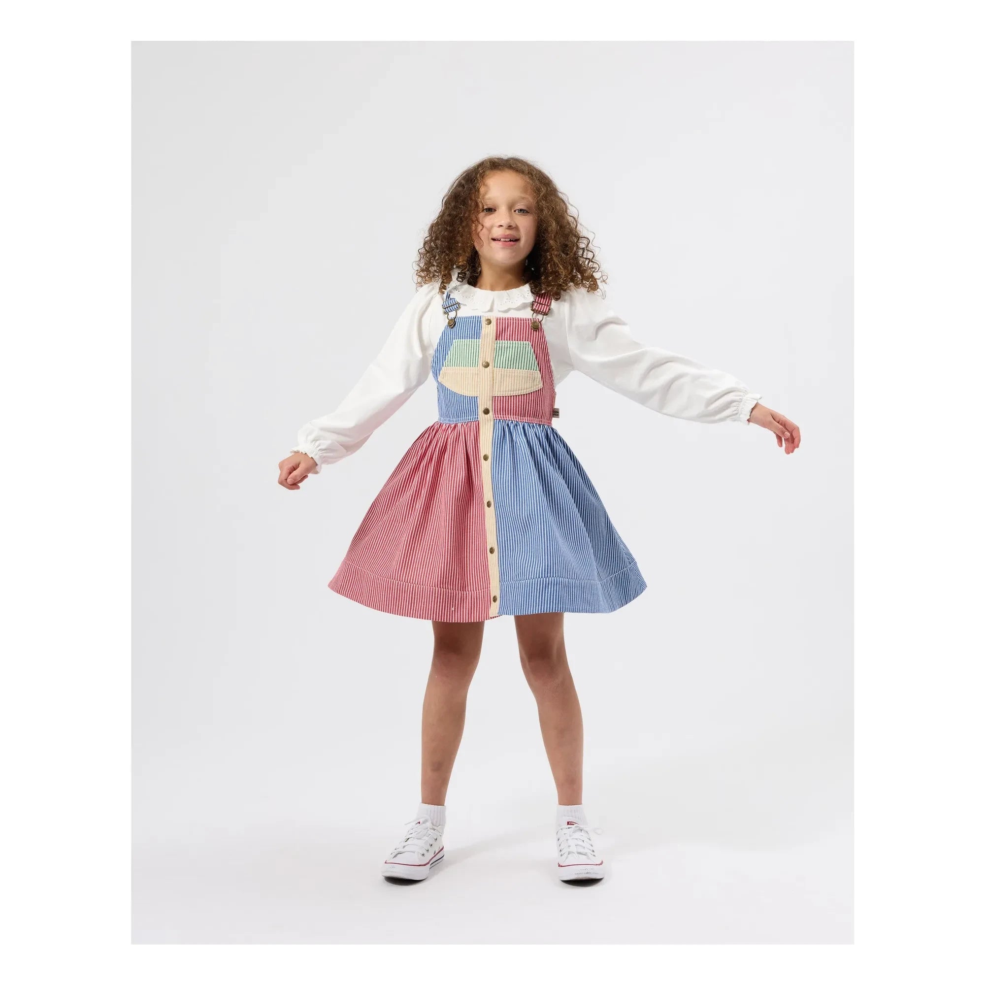 Goldie + Ace - Striped Pieced Salopet Dress | Red