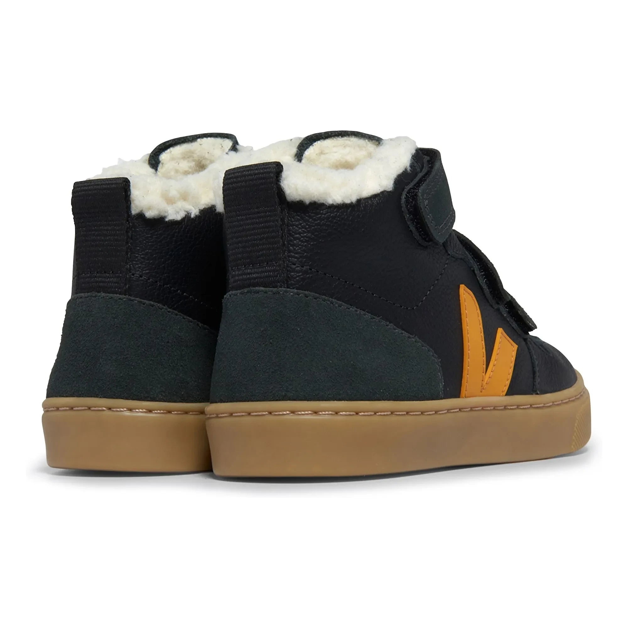 Veja - V-10 Mid Scratch Lined Sneakers | Siyah