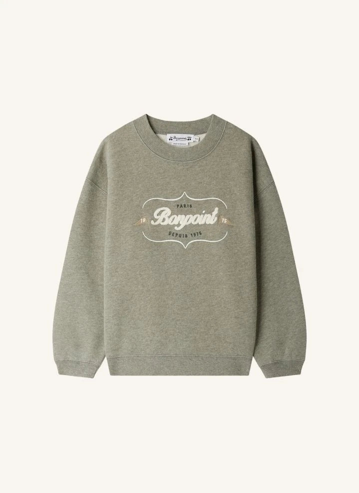 Bonpoint - Tonino organik pamuklu fleece sweatshirt | Heather gri