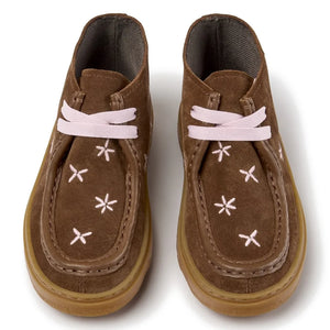 Camper - Kiddo Schnürstiefel mit Blumen | Braun