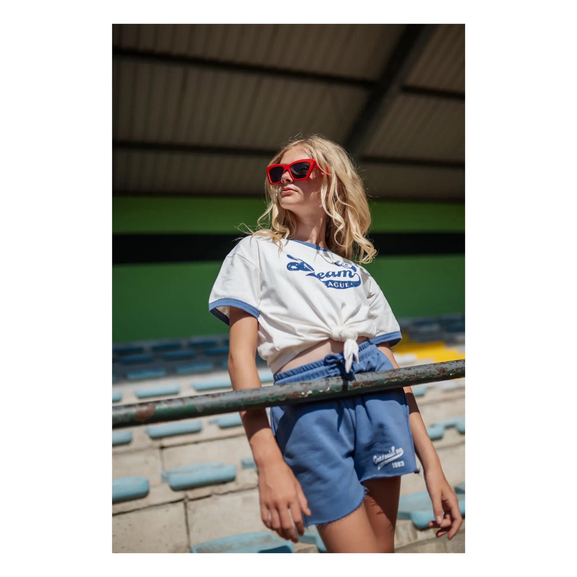 Cos I Said So - Cut-Out Logo Jogger Shorts aus Bio-Baumwolle | Blau