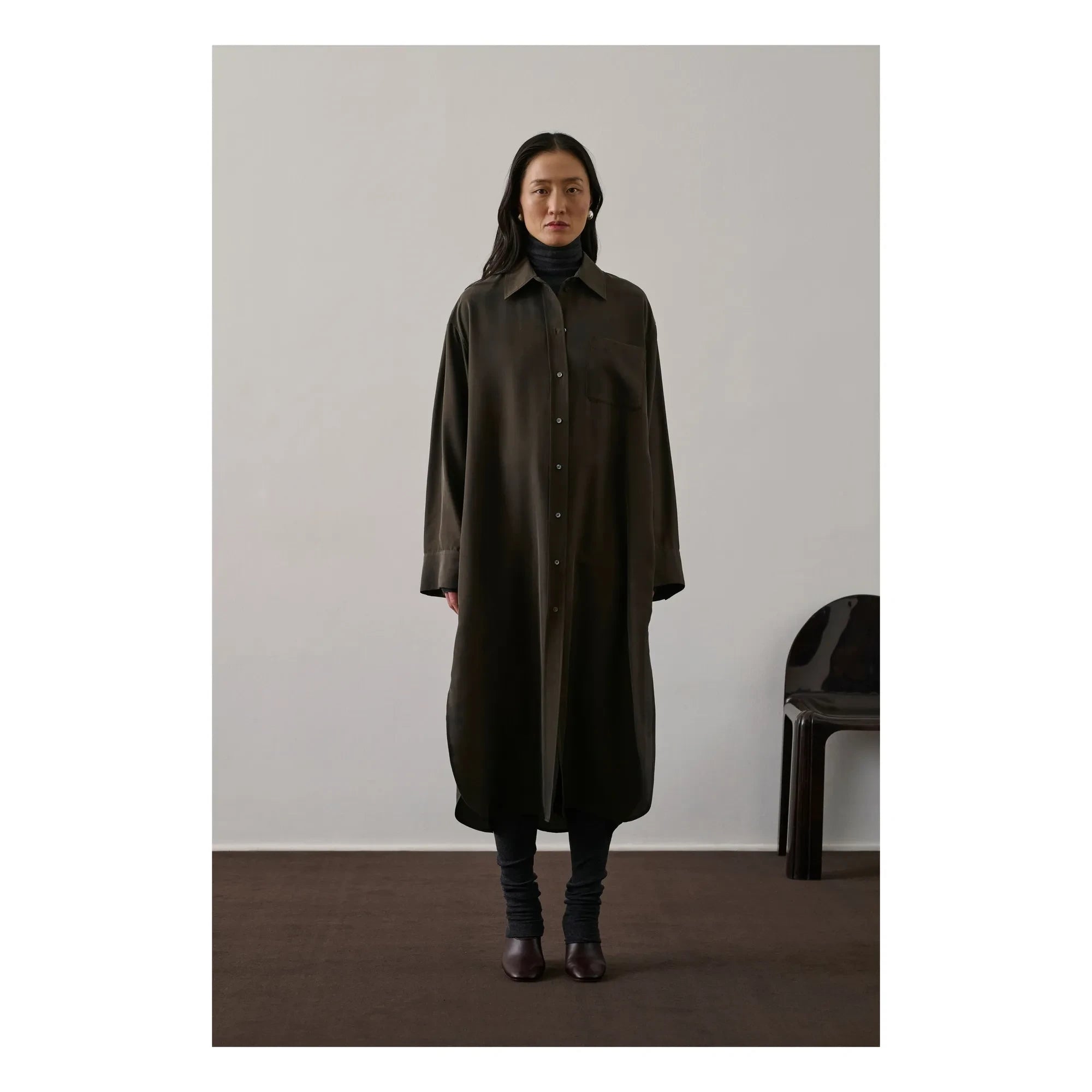 Soeur – Flora Seidenkleid | Dunkles Khaki