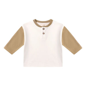 Quincy Mae - Organik pamuk Henley T-shirt | Fildişi