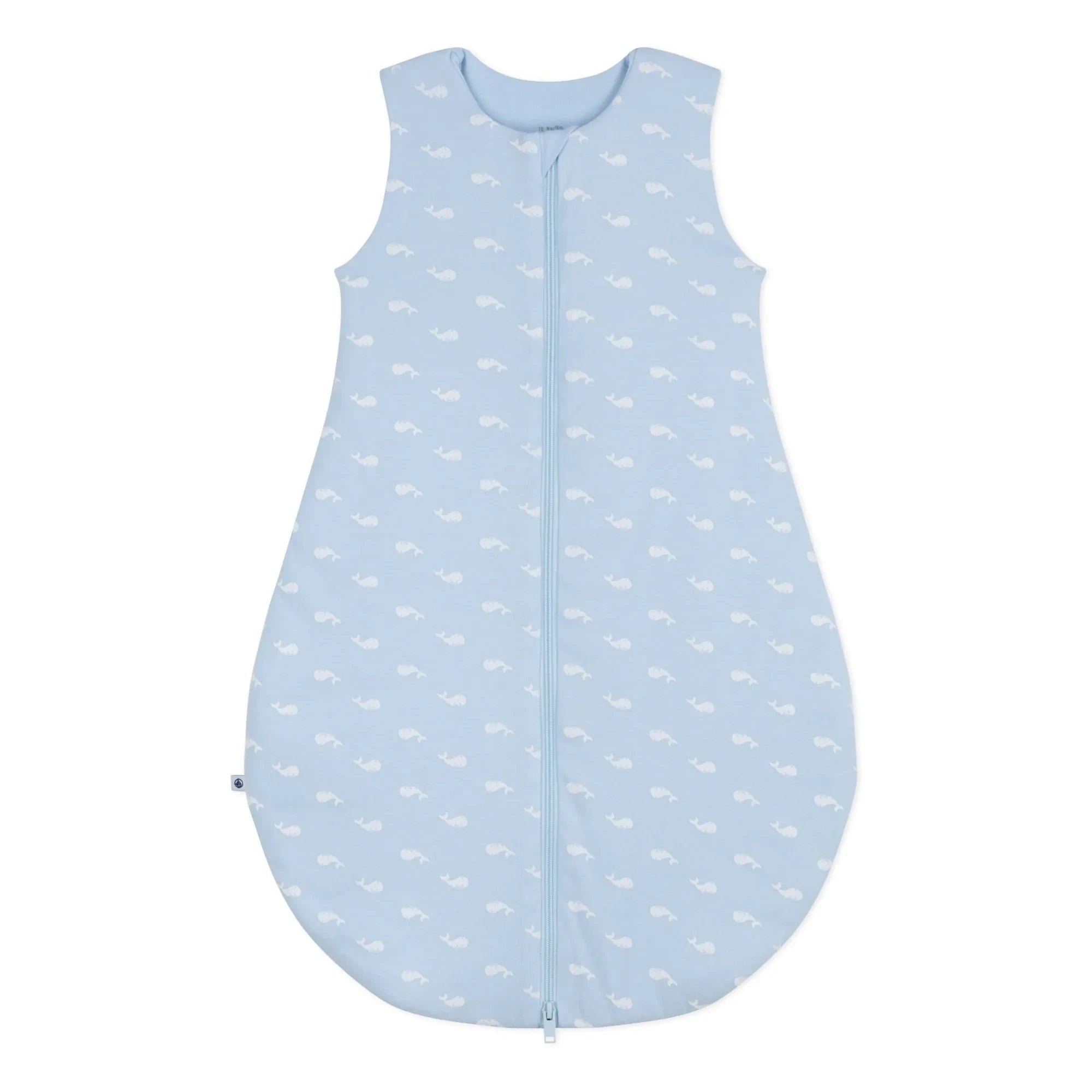 Petit Bateau - Baleines Organik Pamuklu uyku tulumu | Açık Mavi
