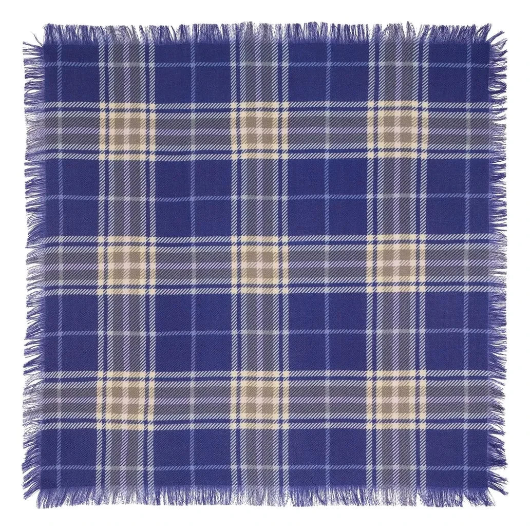 Bompard - Swann Tartan Cashmere Mini Scarf | Purple