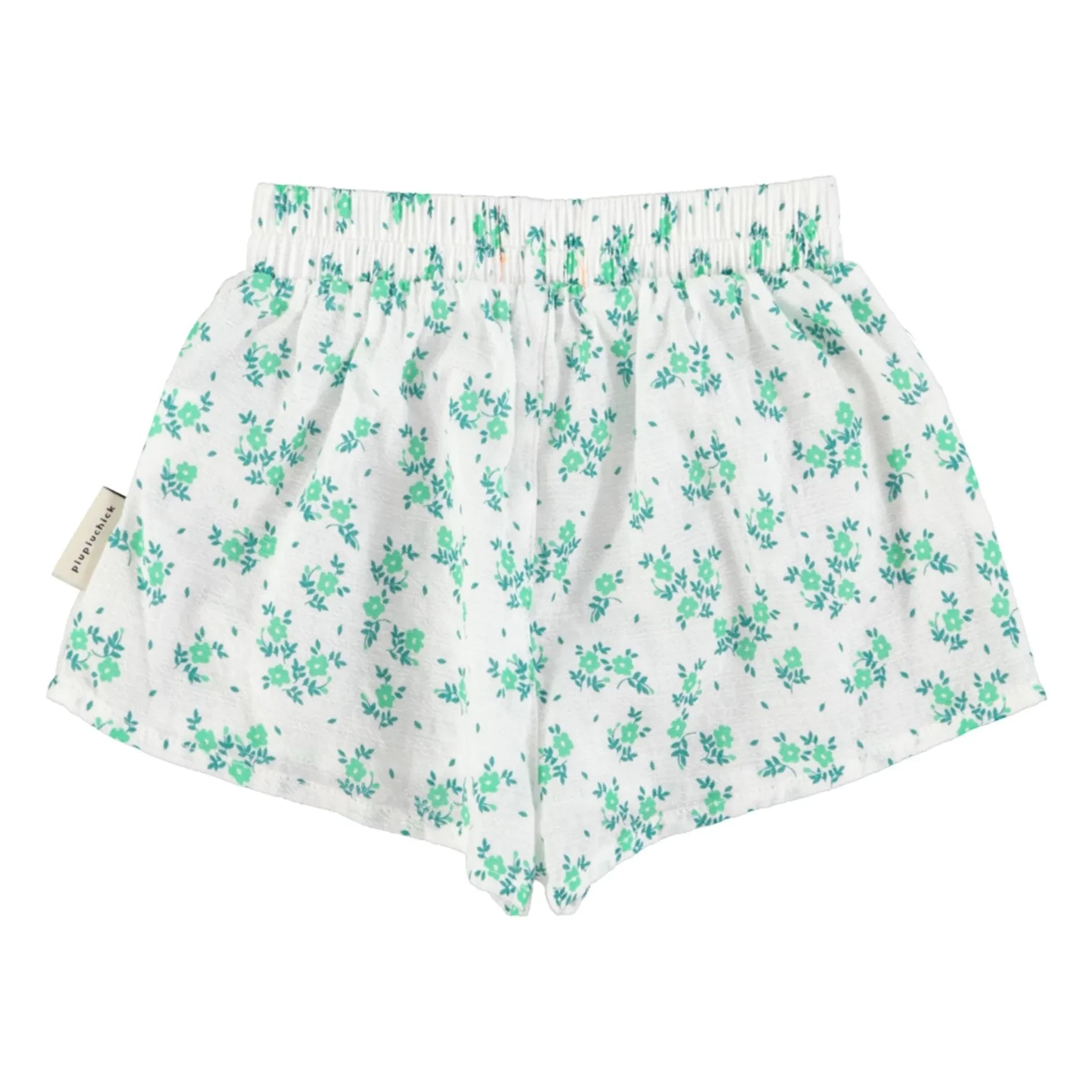 Piupiuchick - Organische Baumwollshorts mit Blumenmuster | Weiß