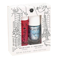 Nailmatic Kids – Magique Lipgloss- und Nagellack-Duo | Silber