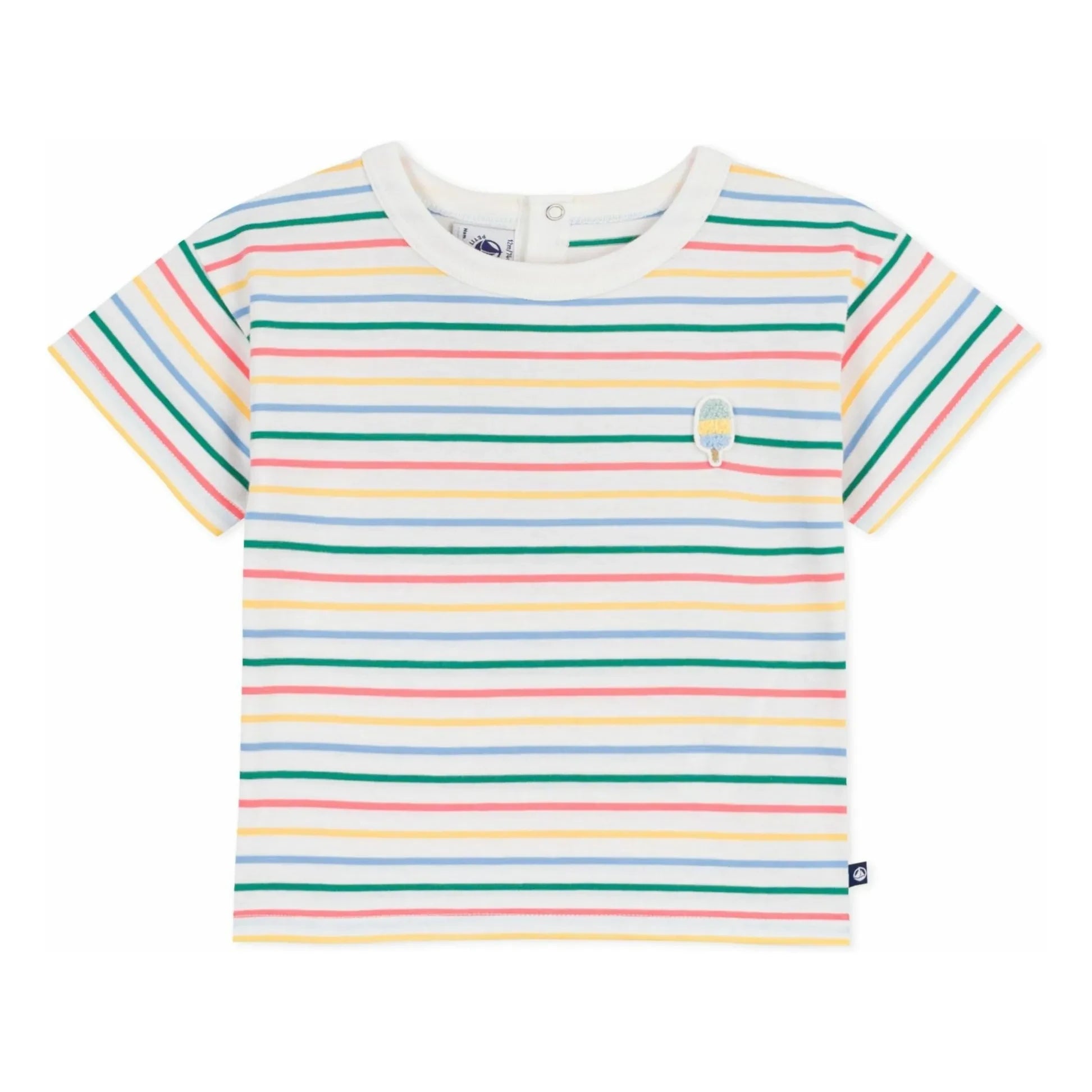 Petit Bateau - Çizgili Ice Tişört | Beyaz