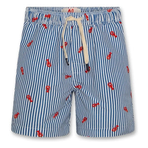AO76 - Toni Lobster Gestreifte Badeshorts | Blau